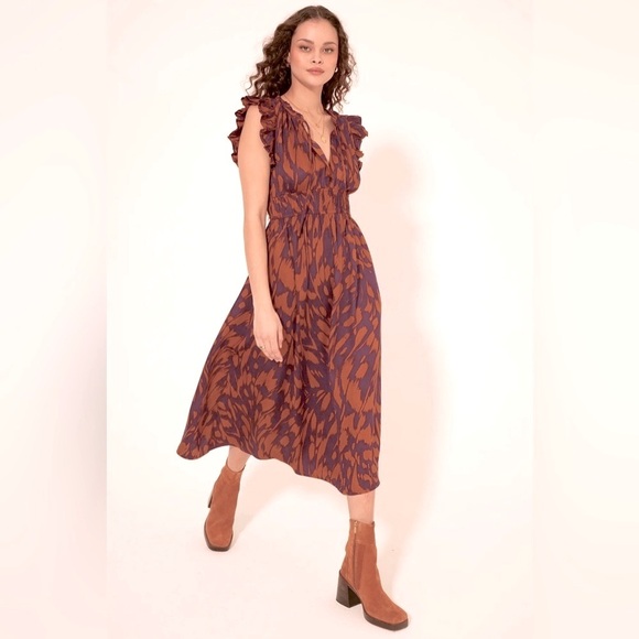 Bila Dresses & Skirts - BILA 77, Paseo De Oro Midi IG Flutter Dress, Size Medium, NWT